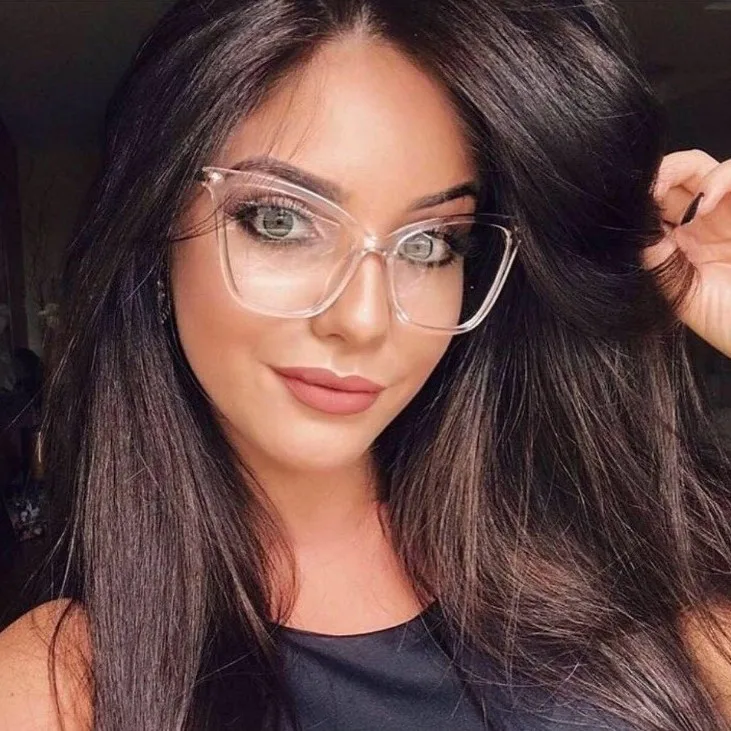 

Hot Sale Cat Eye Luxury Metal Transparent Glasses Spectacle Frame Women Stylish Optical Frames