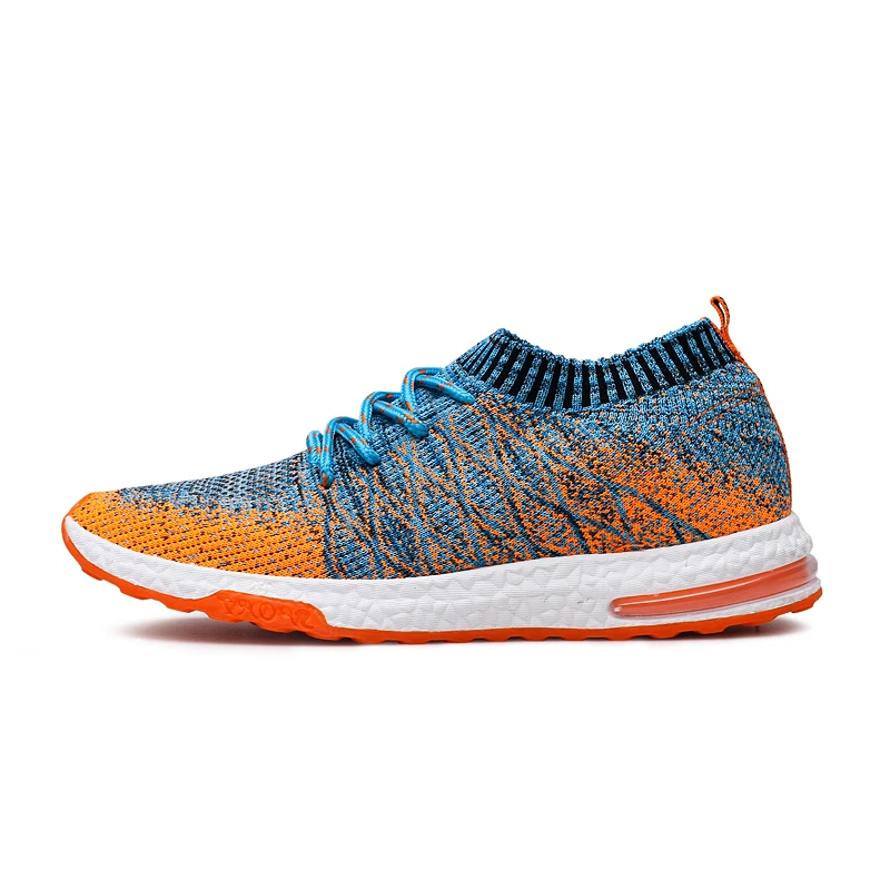 

2019 new design factory wholesale mens casual sports shoes knitting fabric shoe breathable mesh running shoes, Picture