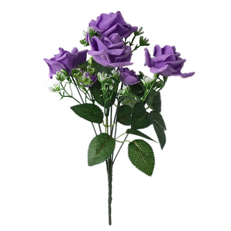 

7 head Artificial rose flower Bouquet for Wedding home holiday decorations