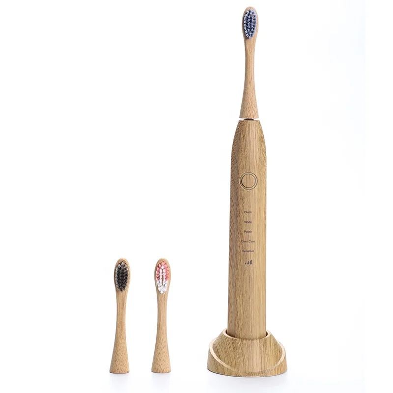 

Wholesale Portable Electric Toothbrush USB Charging IPX7 Waterproof Smart Sonic Tooth Brush Couple Cepillo De Dientes Electrico, Bamboo