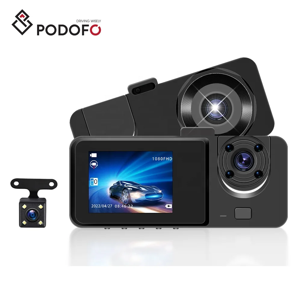 

Podofo 3 Lens Dash Cam HD 1080P 2.0'' Car Video Recorder Car Camera DVR Car Black Box Manufacturer Wholesale