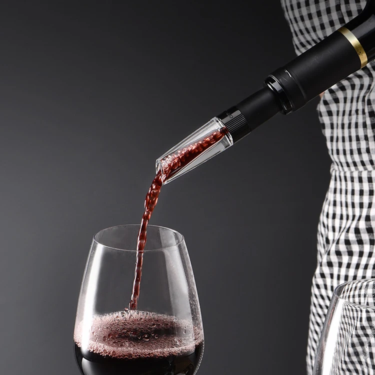 

Red wine stopper vintorio wine aerator pourer and plastic wine bottle stoppers 2 in 1, Transparent color