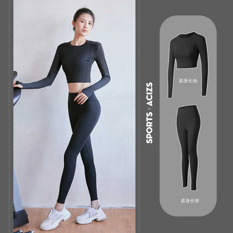 

Women Seamless High Waist Gym Mesh Long Sleeve Sports Running Thin Yoga Sets Quantity Fitness Embroidery OEM