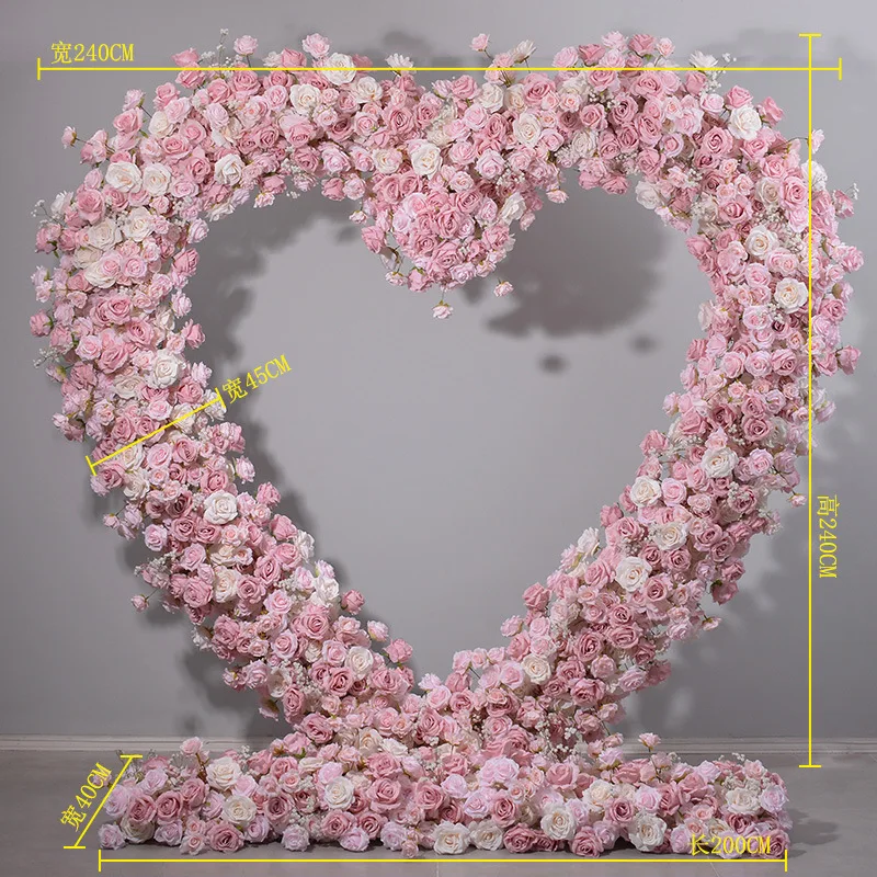 H-110 Popule  Heart Flower Wall Wedding Panel Backdrop Artificial Flower for Party & Wedding Arch