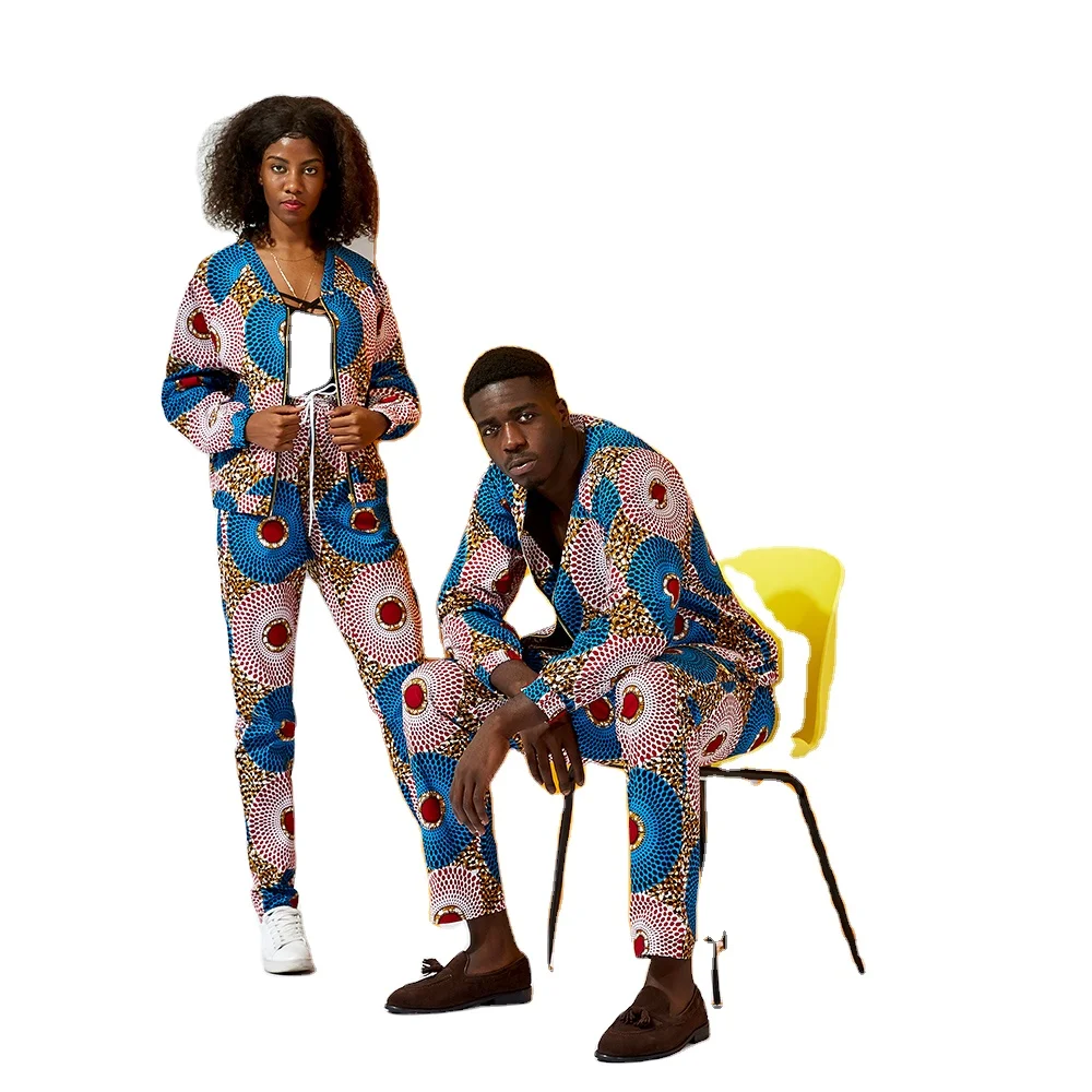 

Plus Size African Men Clothing Digital Printing Wax Fabric Zipper Jacket Two Pieces Suit 2020 Hot Style, As picture