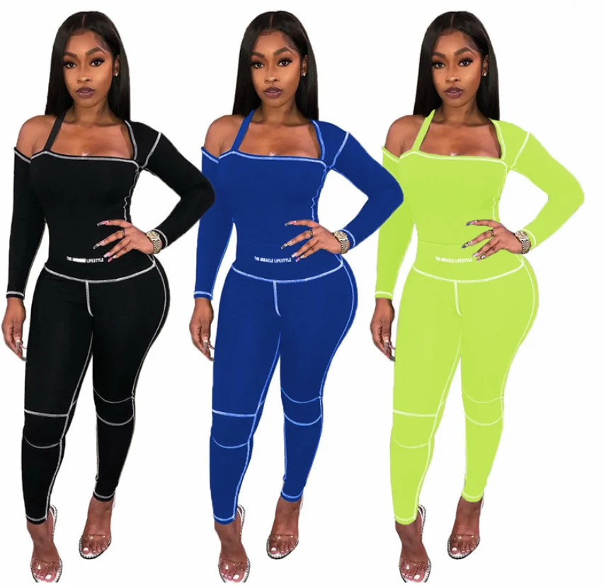 

GC-20090913 women casual fashion long sleeve top and pants skinny 2 piece set