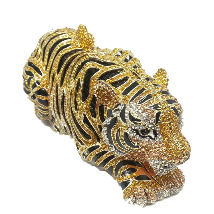 

Evening Party Purse Rhinestones Tiger Clutch Ladies Crystal Party Clutch Bags for Women Luxury Animal Handbags Wedding Purses, Multi