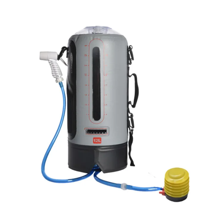 

Accept Custom 12L Outdoor Pump Pressure Travel Shower Bag Solar Portable Shower Bag For Beach Swim Travel Hiking, Black