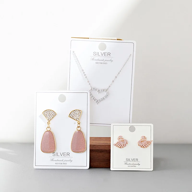 

Custom Logo Kraft Paper Jewelry Display Tag Custom Printed Necklace Earrings Cards Bracelet Ring Jewelry Packaging Cards, As show