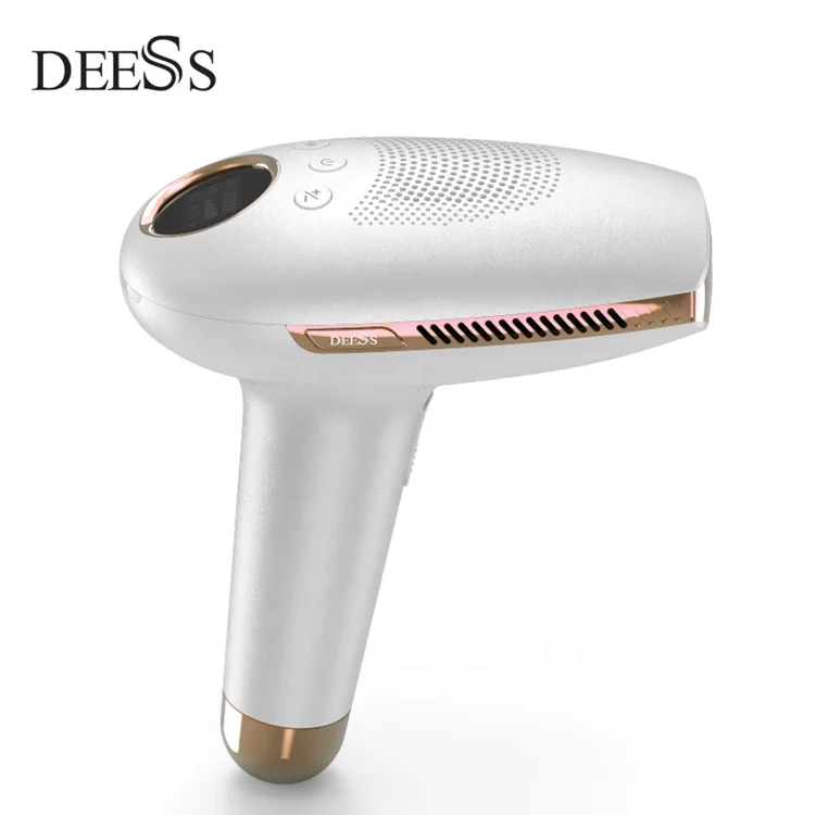 

DEESS GP591 IPL Laser Epilator Hair Removal Permanent 0.9s Painless Ice Cool IPL Laser Hair Removal Machine Unlimited Flashes, Rose red, gold, blue