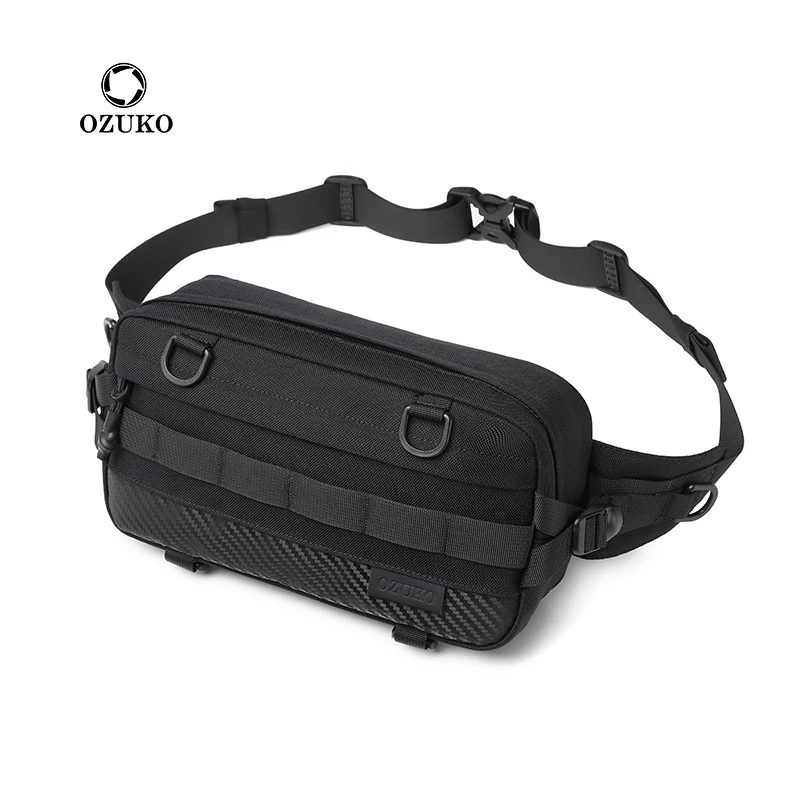 

Ozuko 9676 Custom Mens Crossbody Bag Sport Fanny Pack Custom Waist Bag Wholesale Man Tactical Chest Sling Bag