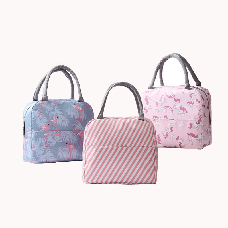 

New design low MOQ beautiful school thermal lunch bag,cute full color printing office isothermal lunch bag for lunch box