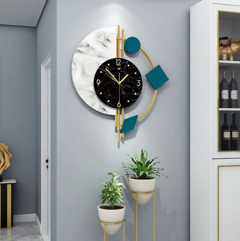 

modern wall clock JJT New design large modern Silent Metal European style Wall Clock For Home decoration horloge murale, As photo show