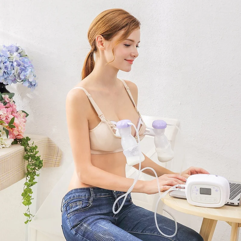 

Hands-free breastfeeding breast bra without rims postpartum underwear breast pump with maternal breast pump, Skin color