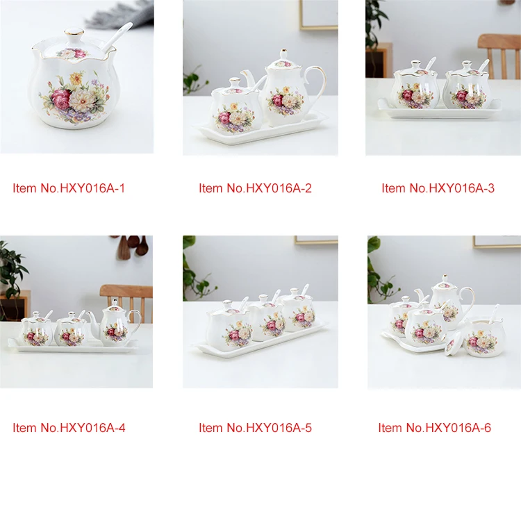 Wholesale kitchenware special design different logos durable porcelain condiment pot set.jpg