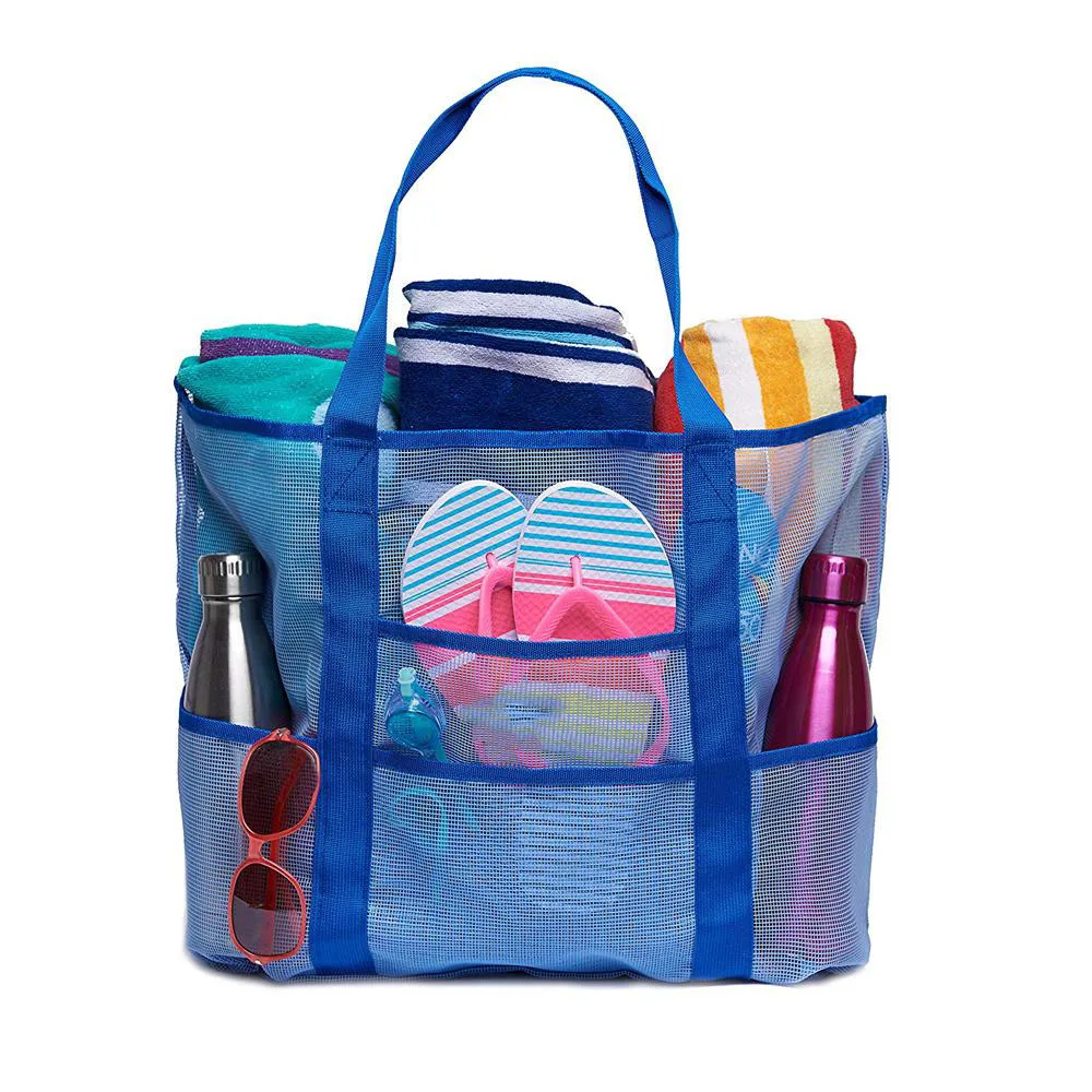 

Wholesale Mesh Beach Bag Lightweight Toy Tote Bag Large Capacity Bathroom Organizer Picnic Tote