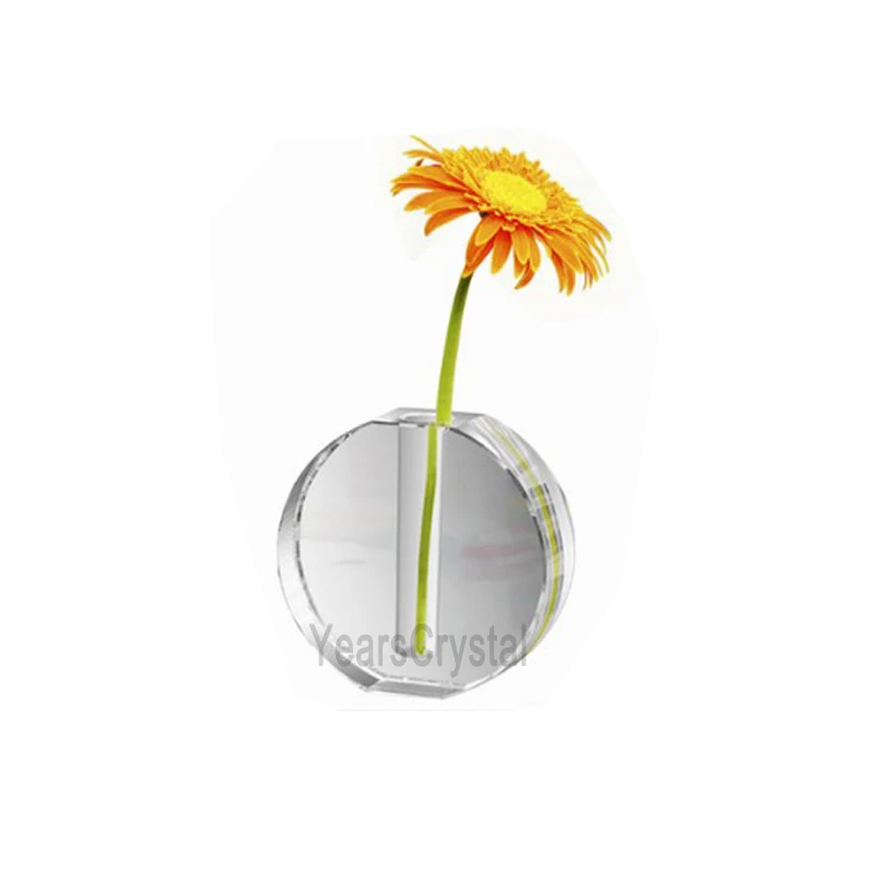 

YearsCrystal miniCrystal glass vase with Hydroponics vase for table decoration ornament 8cm R-1474, Transparent