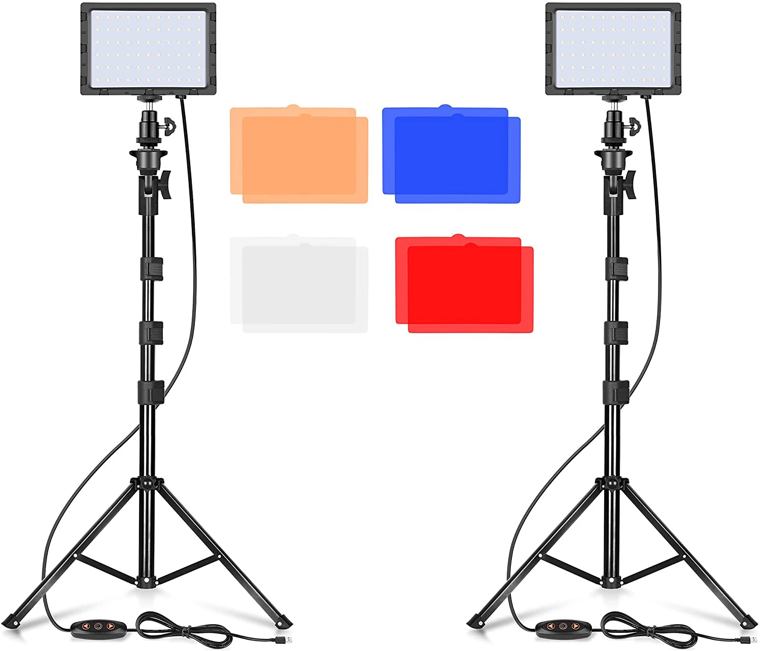 

LED Video Light 4 Color Filters Dimmable Photography Continuous Table Top Lighting Portable Fill Light for Photo Studio Shooting