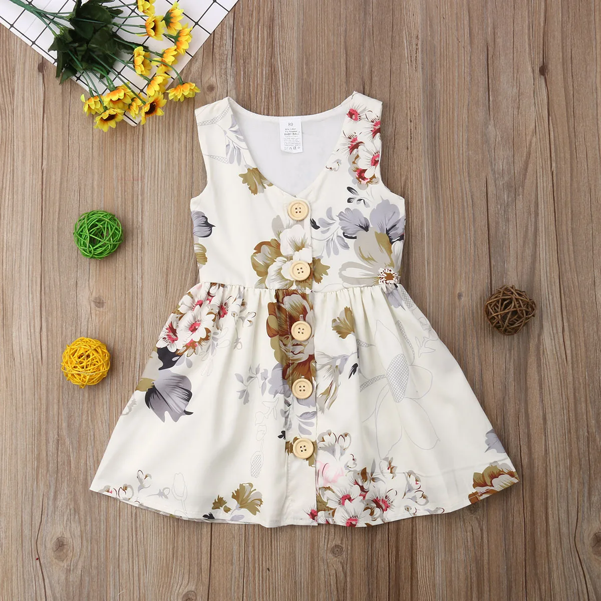 

Shunying OEM Vestido de menin 2021 Summer Cotton Casual Princess Fashion Modest Floral Baby Dress