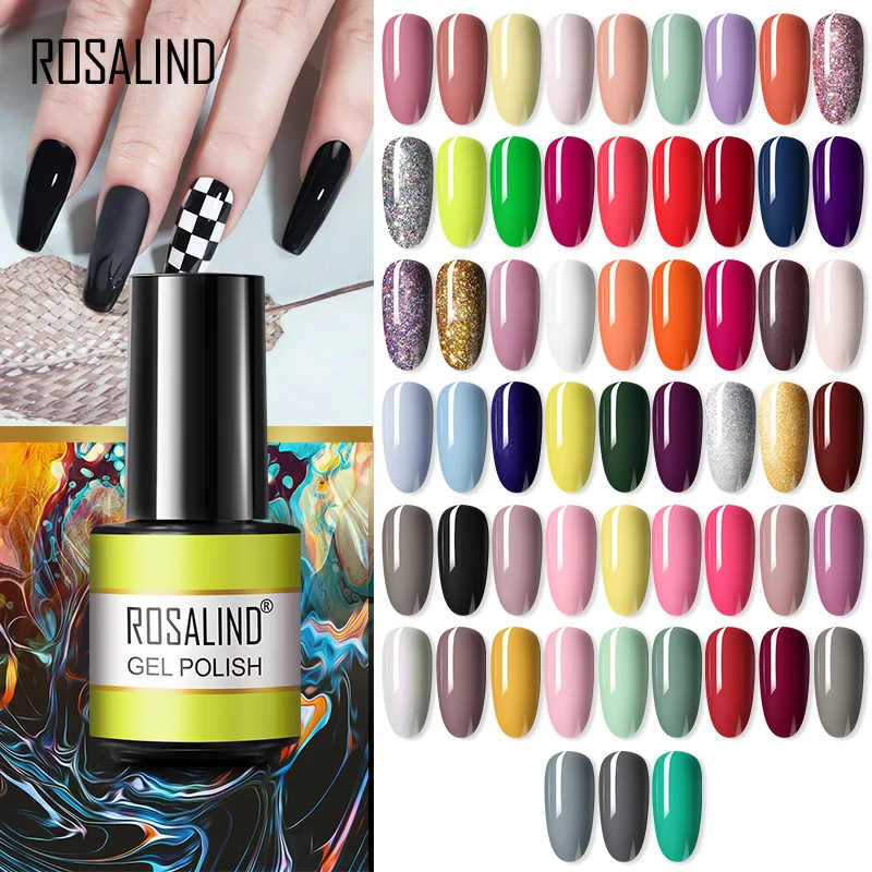 

Rosalind professional nail supplies oem custom logo 7ml colorful gel varnish nail lacquer wholesale uv/led lamp gel polish