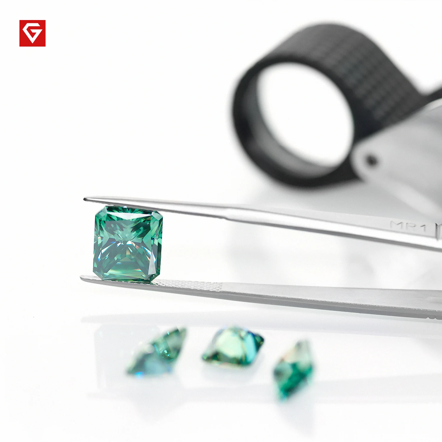 

GIGAJEWE Loose Gemstone cyan Color With Certificate Radiant Cut Synthetic Diamond For Jewelry Making Moissanite Green