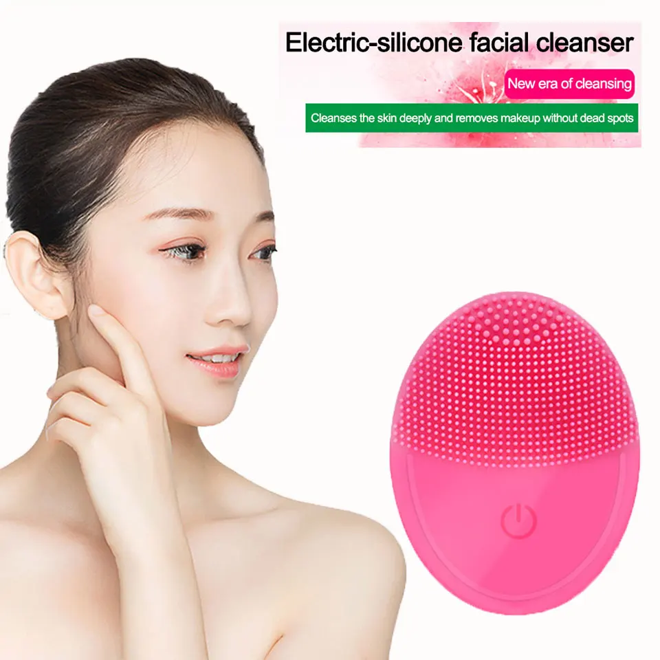 

Best Selling Products 2020 New Usb Charging Personal Care Silicone Brush Washing Machine Facial Cleansing Device, Rose red,pink