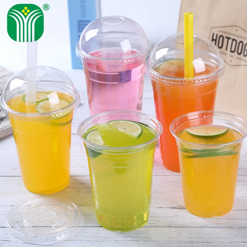 
custom logo printed disposable plastic cups with lids 