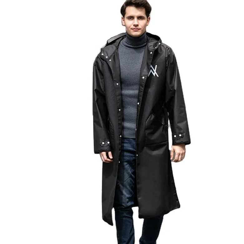 

Fashion Reusable Rain Coats Hooded Ponchos EVA Raincoat