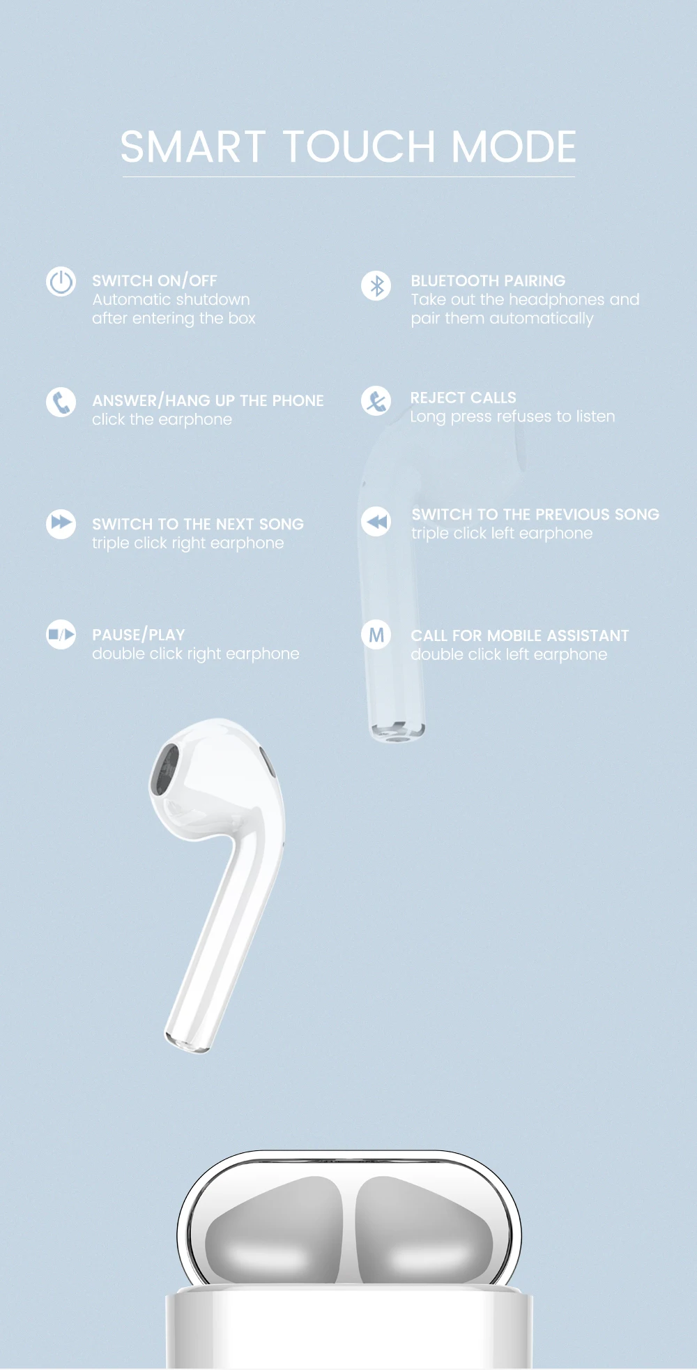 KECHAODA BT5 cheapest price wireless earbuds factory wholesale super bass sound touch wireless bluetooth earphone - ANKUX.COM