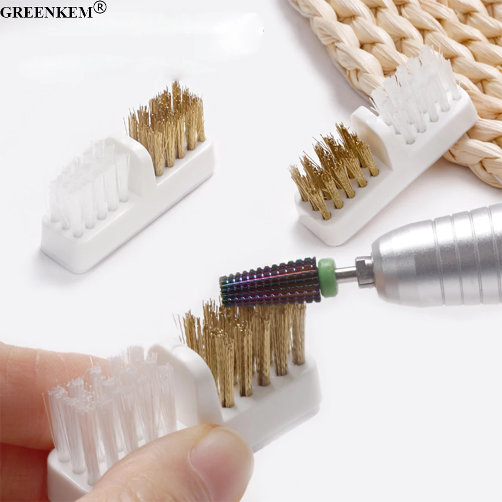 

Electric Grinding Head Brush Dust Powder Removal Soft And Hard Double With Copper Wire Cleaning Nail Brush