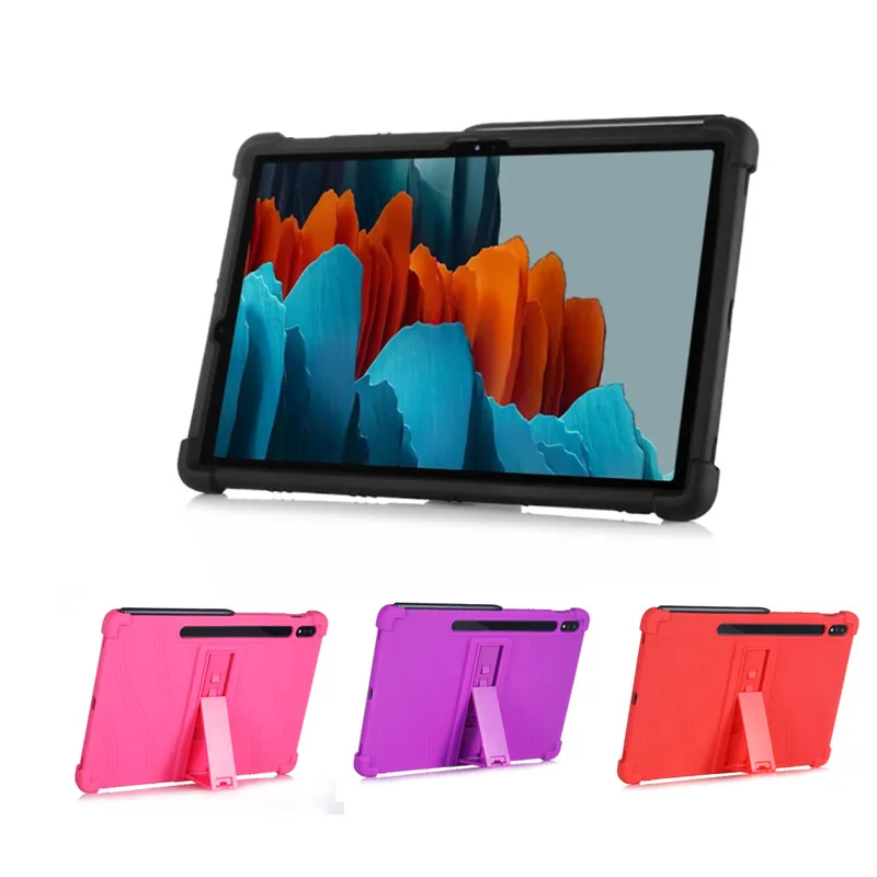 

Kids Children Soft Stand Cover Tablet Computer Protection Shell Case For Samsung Galaxy Tab S7 S7Plus SM T870 T875 T970 T975, As picture