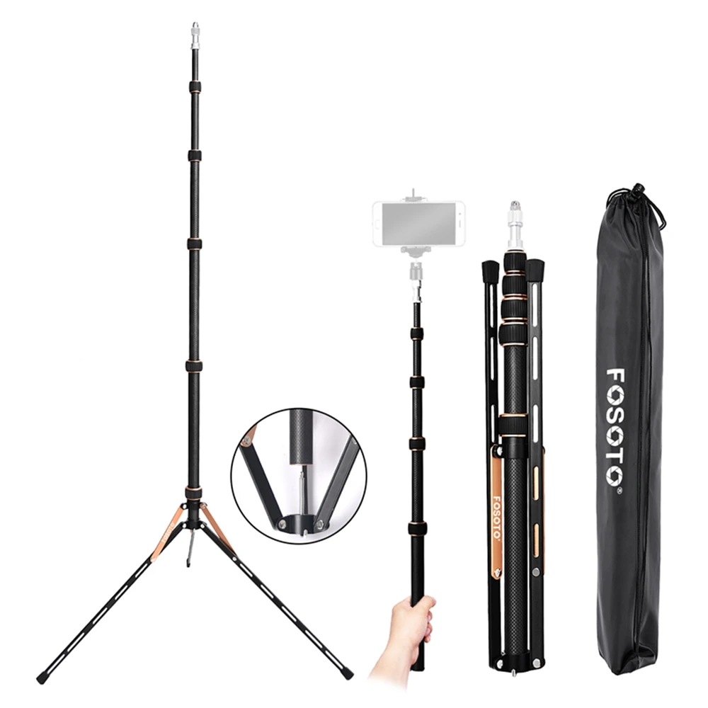 

Carbon Fiber Light Stand Tripod 220cm/7ft Lightest Photographic Stand Photo Studio Tripod for Small Softbox Video Shooting