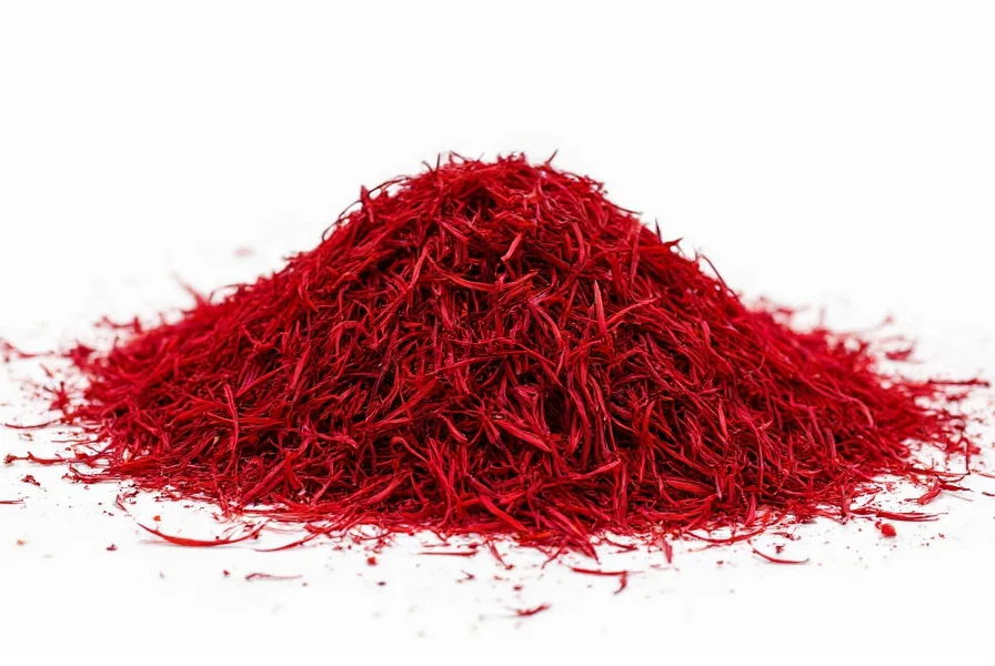 Close-up photograph of saffron threads steeping in warm water, showing the vibrant golden color release