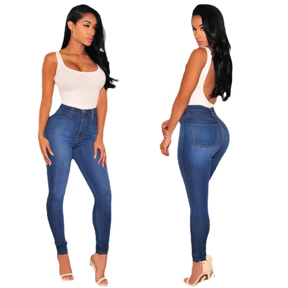 

fall 2021new arrivals autumn high waist girl jeans tight casual lady pants one piece denim trousers pants women clothes clothing