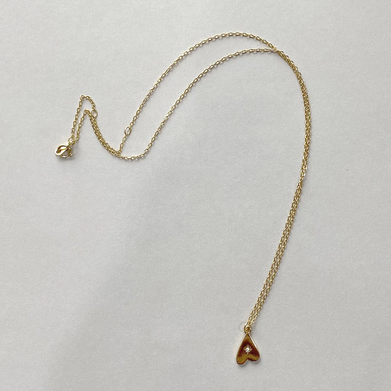 

hot sale fashion minimalist cute 925 sterling silver gold plated love heart pendant women necklace