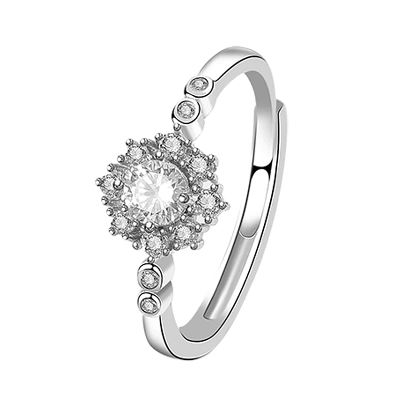 

2020 Women Fashion Engagement Rings Adjustable 925 Sterling Silver CZ Adjustable Wedding Rings