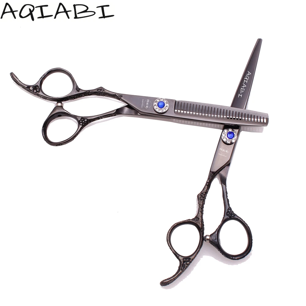 

Left-Hand Professional Hairdressing Scissors 5.5'' 6" JP Steel Cutting Shears Thinning Shears Hair Scissors Black A8002