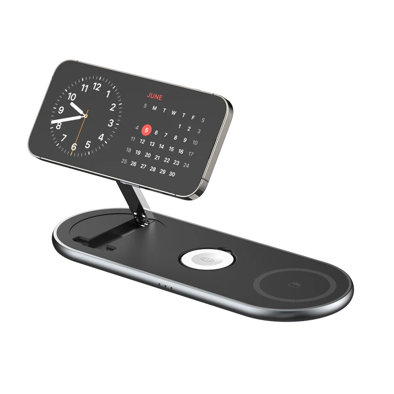 2024 Latest Design Multifunctional Wireless Charger 3 in 1 Fast Charging Desktop Earbuds Phone Charger Station