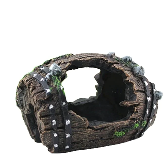 
Aquarium resin escape barrel fish tank decoration landscaping resin mini coral antique barrel double barrel aquarium 