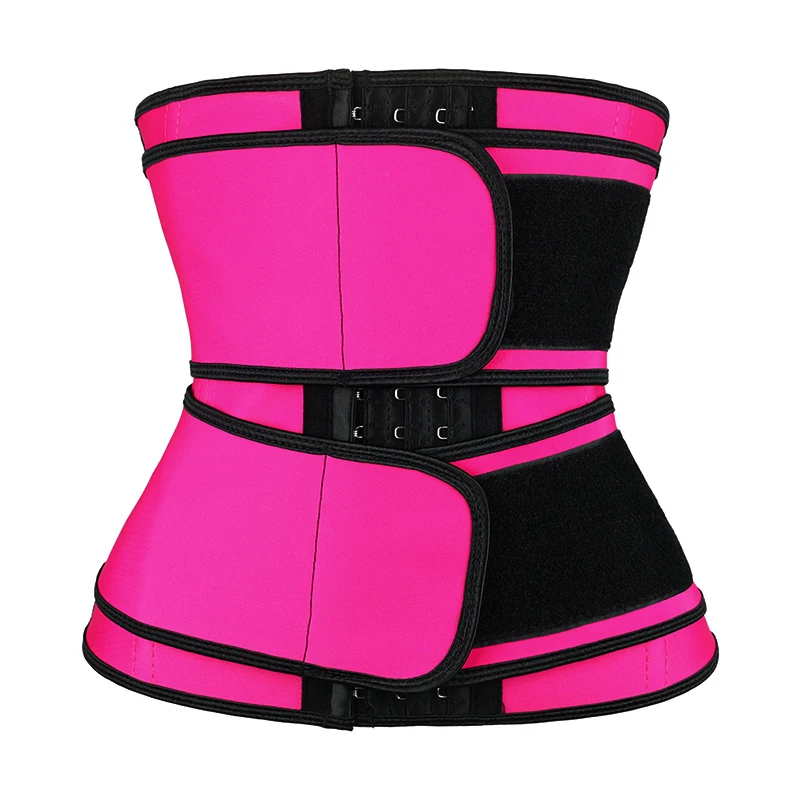 

ATBUTY Fitness Vest Latex Waist Trainer Women Double Belt, As shown