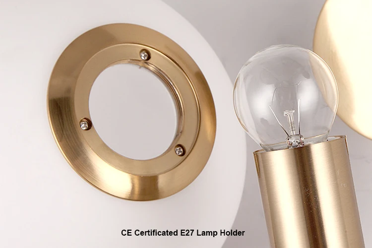 Modern decorative gold glass ball luxury E27 wall sconce bedroom wall lamp