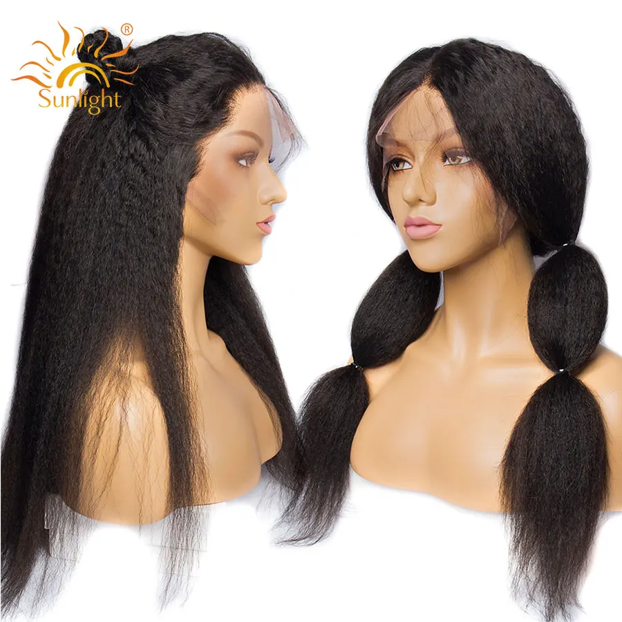 

13x4 Kinky Straight Glueless Lace Front Human Hair Wigs Brazilian Lace Wig Yaki Human Hair Wigs Sunlight Remy Hair