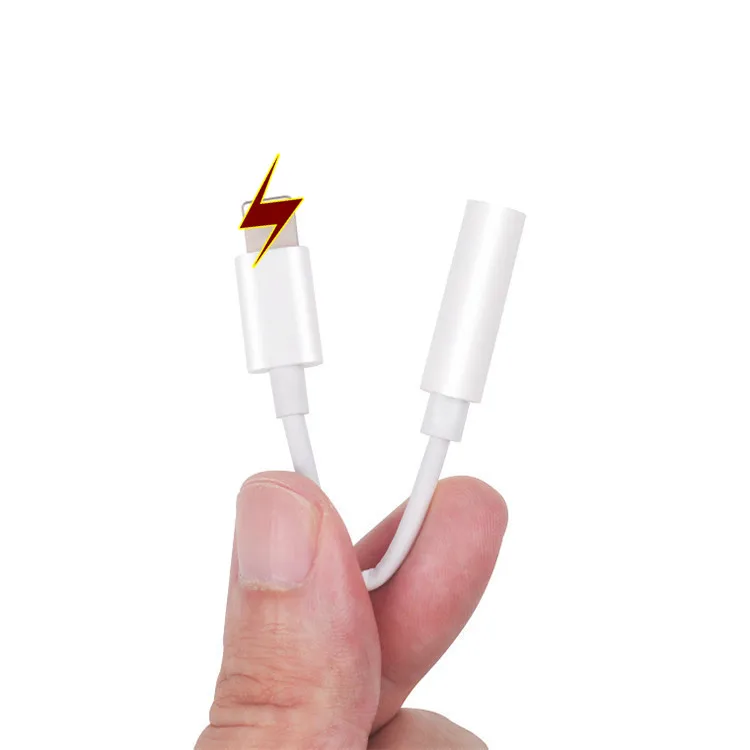 

Amazon Ebay Hot Sale Audio Adapter Earphone Cable Lighting to 3.5mm Jack Headphone AUX Audio Converter for iPhone, White