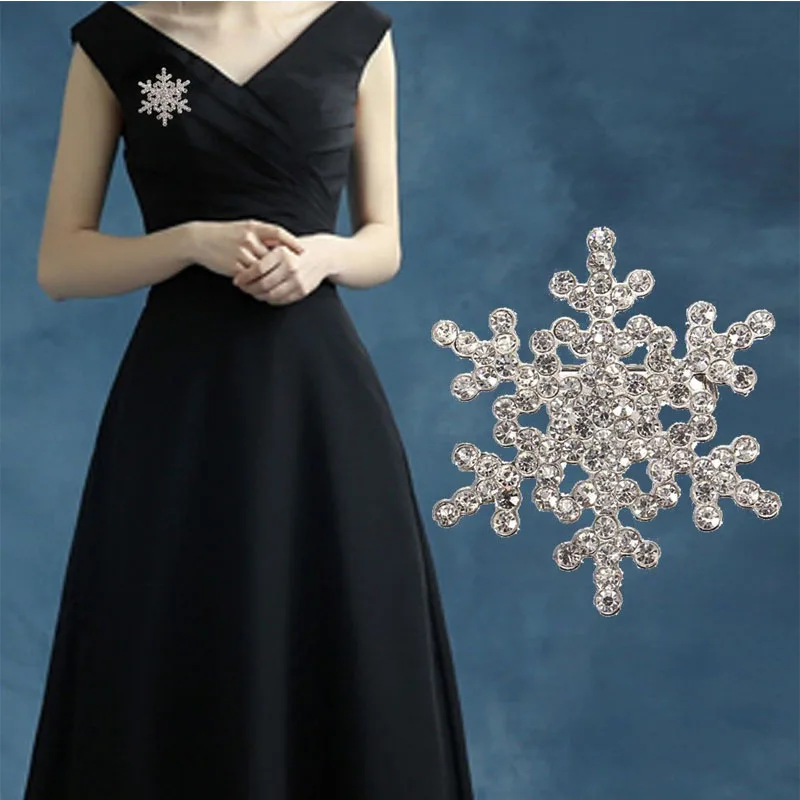 

Sale Lady Fashion Charming Crystal Rhinestones Unicorn Large Snowflake Brooch Pins Jewelry Broches