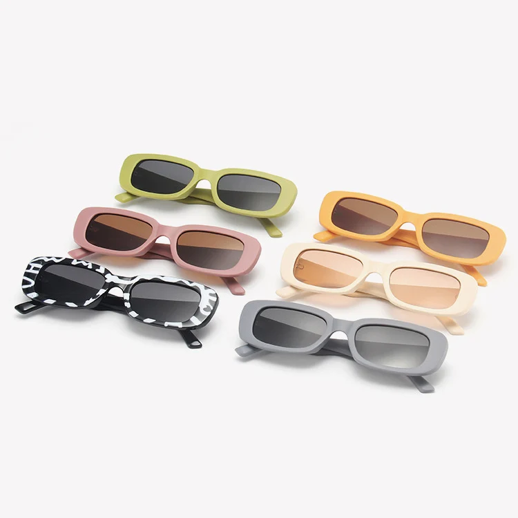 

Classic Retro ladies Clear Rimless square lentes de sol trendy sunglasses vintage small rectangle Ocean Lens sun glasses, As the picture show