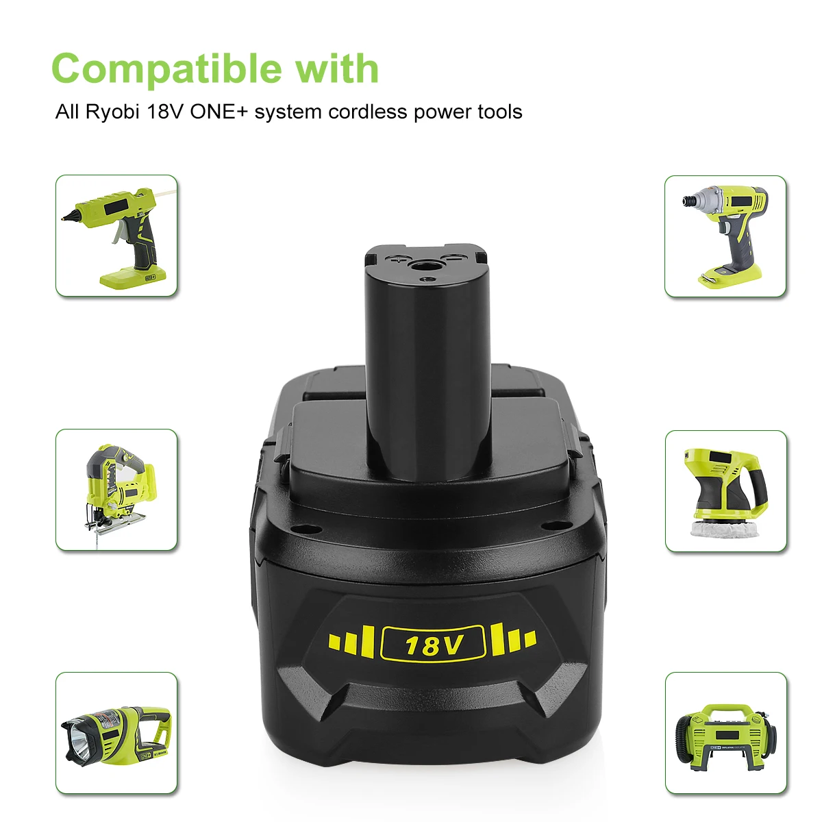 High Power Replacement Ryobi 18v Battery P102 P103 P105 P107 P108 P109