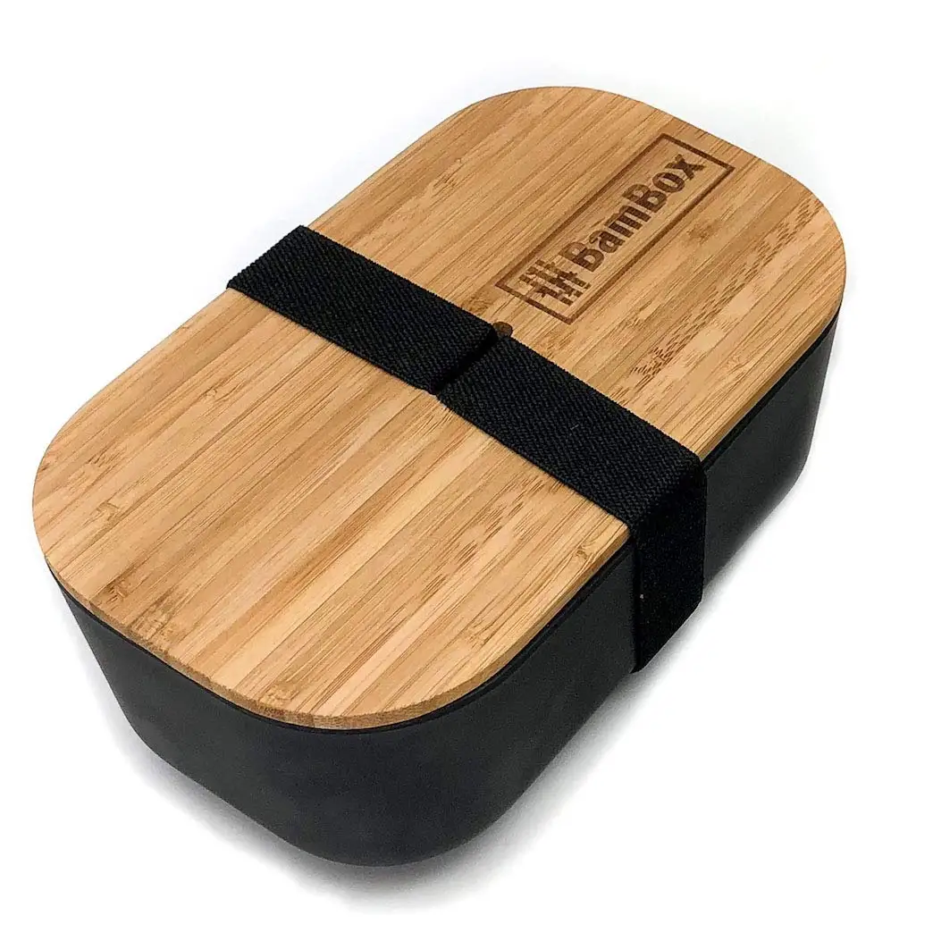 

Bamboo fiber lunch box with bamboo lid, Customized color