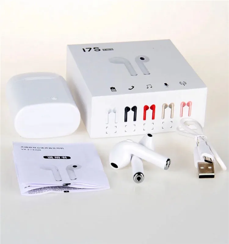Free Sample Wireless Headphones I7s Tws For Apple Earbuds Wireless Earbuds For Iphone I7 S Earbuds Bluetooth Earphone