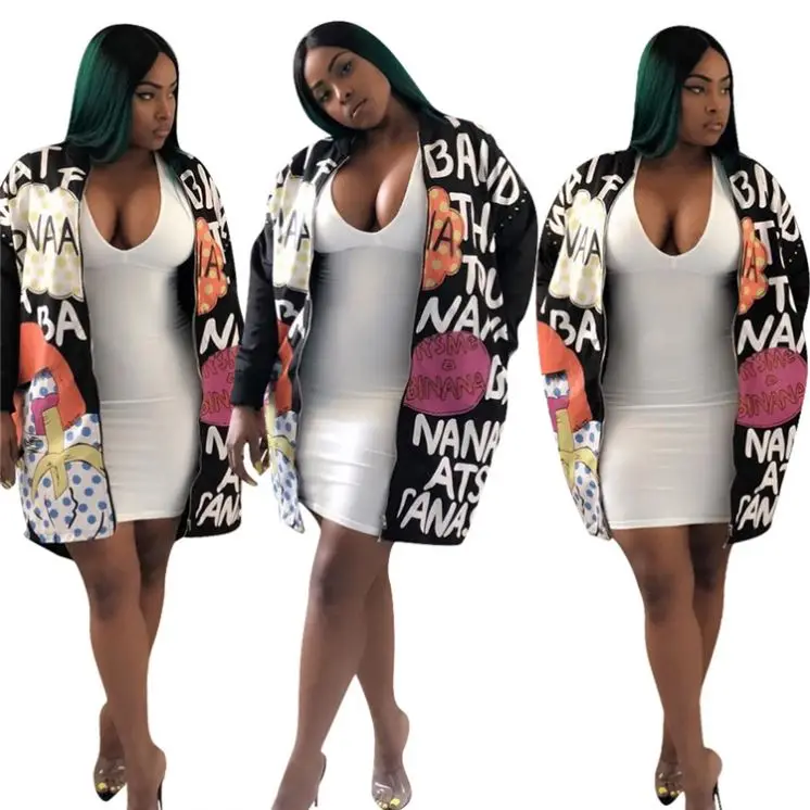 

Long Winter Coat Women Cardigan 2020 Long Sleeve Fashion Printed Coat