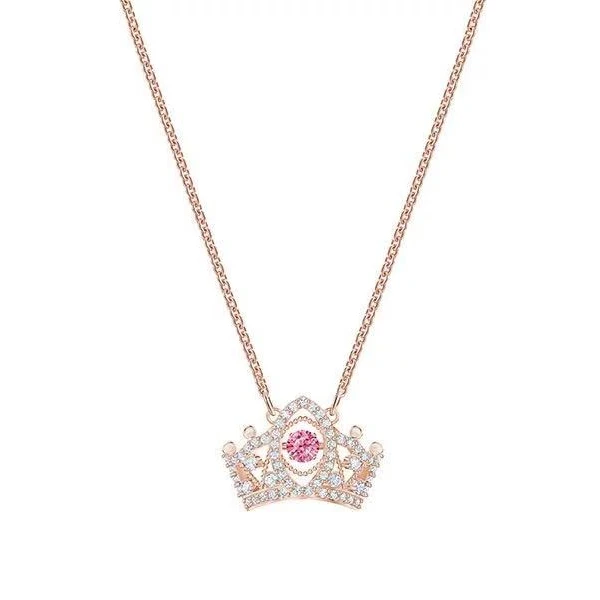 

2021 fashion jewelry 925 sterling silver 18k gold plated crown pendant chains necklace